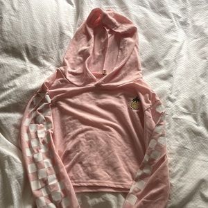 pink cropped hoodie